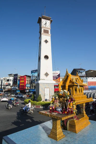 Orloj Den Trhu Centru Města Racha Provinz Chonburi Thajsku Thajsko — Stock fotografie