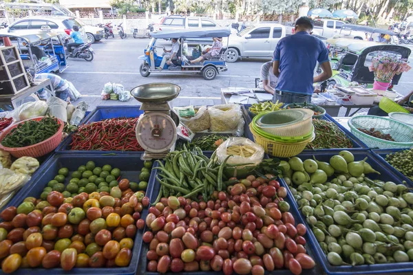 Verdura Tailandese Mercato Diurno Nel Centro Della Città Racha Nella — Foto Stock