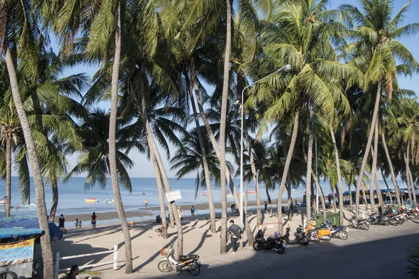 Het Bang Saen Strand Van Stad Van Bangsaen Provinz Chonburi — Stockfoto
