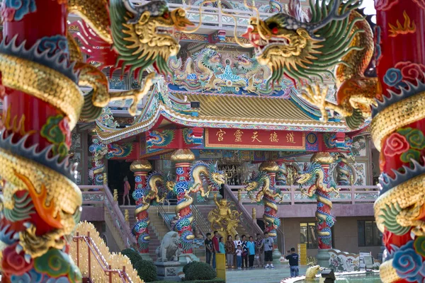 Den Kinesiska Tempel Thepsathit Phra Kiti Chaloem Staden Ang Sila — Stockfoto