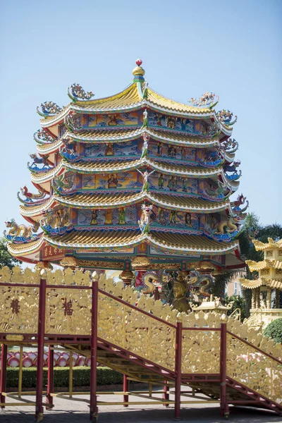 Chińskiej Świątyni Thepsathit Phra Kiti Thian Miasta Ang Sila Schludny — Zdjęcie stockowe