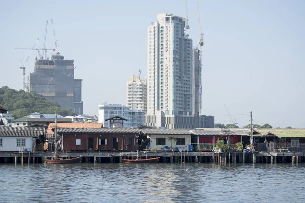 Waterfront eski şehir, Si Racha Provinz Chonburi Tayland içinde. Tayland, Bangsaen, Kasım, 2018