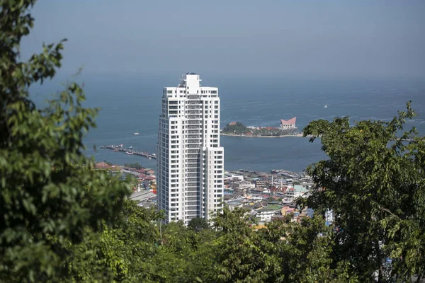 Vista Cidade Monte Wat Khao Phutthakhodom Cidade Racha Província Chonburi — Fotografia de Stock