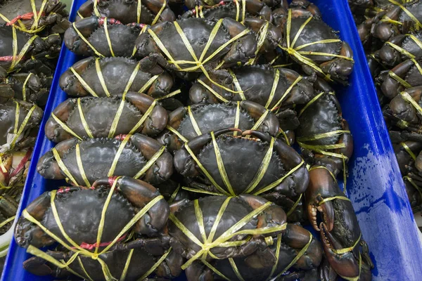 Granchio Fresco Mercato Dei Frutti Mare Del Pesce Mercato Del — Foto Stock