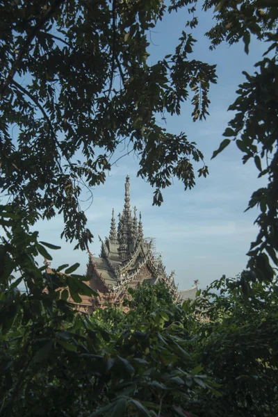 Santuario Madera Verdad Templo Ciudad Pattaya Provincia Chonburi Tailandia Tailandia — Foto de Stock
