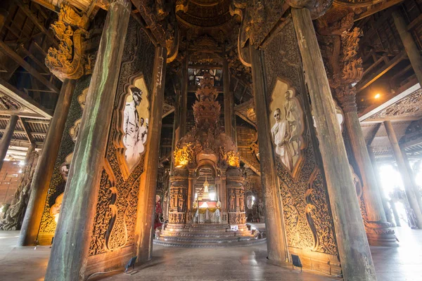 Храме Wood Sanctuary Truth Городе Паттайя Провинции Чонбури Таиланде Таиланд — стоковое фото