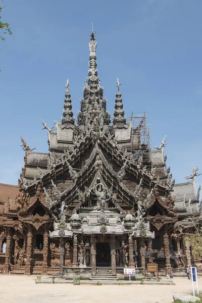 Santuario Madera Verdad Templo Ciudad Pattaya Provincia Chonburi Tailandia Tailandia — Foto de Stock