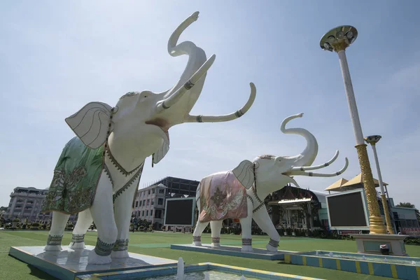 Elephant Statue Park Sukhawadee Palace City Pattaya Provinz Chonburi Thailand — Stock Photo, Image