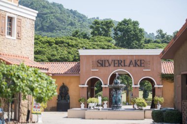 the Building of the Wineyard of Silver lake near the city of Pattaya in the Provinz Chonburi in Thailand.  Thailand, Pattaya, November, 2018 clipart