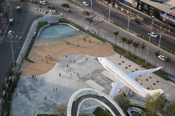 Architecture Airplane Pool View Rooftop Bar Grand Centre Point Pattaya — Stock Photo, Image