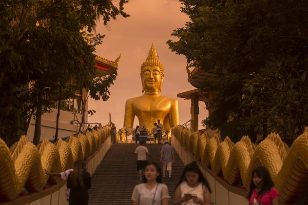 Buddha Wat Phra Yai Kopci Buddha Městě Pattaya Provinz Chonburi — Stock fotografie