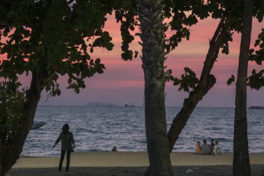 beach Road ao Provinz Chonburi Tayland Pattaya şehir Pattaya körfezinin ile vasıl belgili tanımlık kıyı. Tayland, Pattaya, Kasım, 2018