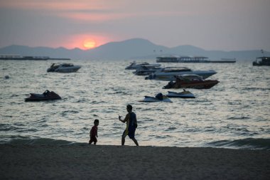 beach Road ao Provinz Chonburi Tayland Pattaya şehir Pattaya körfezinin ile vasıl belgili tanımlık kıyı. Tayland, Pattaya, Kasım, 2018