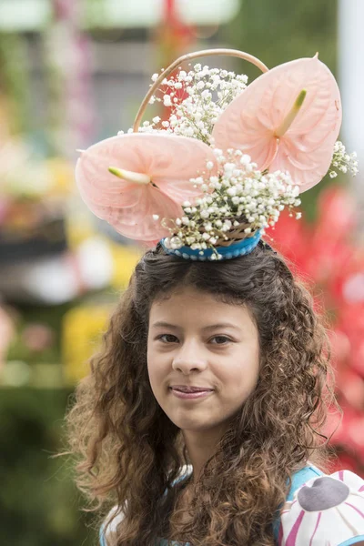 Mujeres Vestidas Con Ropa Colorida Festa Flor Spring Flower Festival —  Fotos de Stock