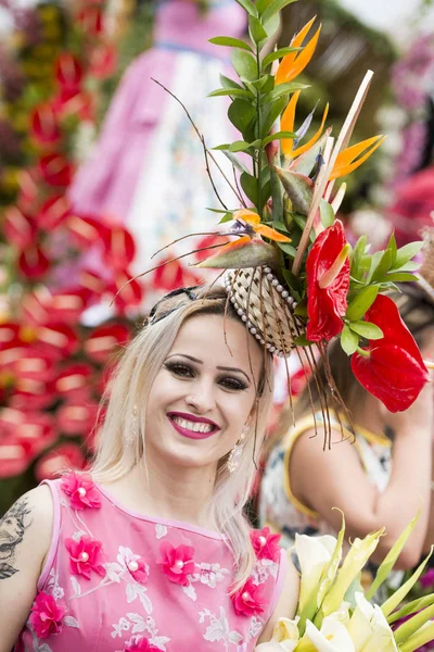 Ženy Sobě Barevné Oblečení Festa Flor Nebo Jarní Květinový Festival — Stock fotografie