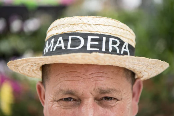 Män Med Madeira Hydda Festa Flor Eller Spring Flower Festival — Stockfoto