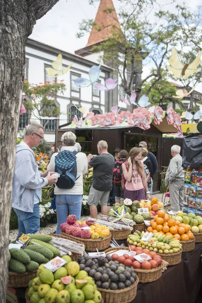 Ринку Фрукти Маркет Стріт Авеніда Arriaga Festa Flor Або Свято — стокове фото