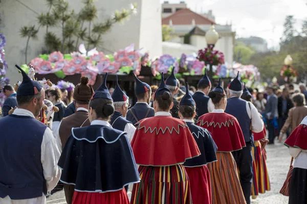 Tradizionale Gruppo Musica Folcloristica Madeira Alla Festa Flor Festa Dei — Foto Stock