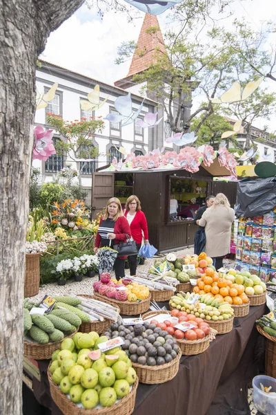 Mercado Fruta Rua Comercial Avenida Arriaga Festa Flor Festival Flor — Fotografia de Stock