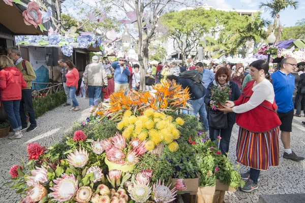 Mercado Flores Rua Comercial Avenida Arriaga Festa Flor Festival Flor — Fotografia de Stock