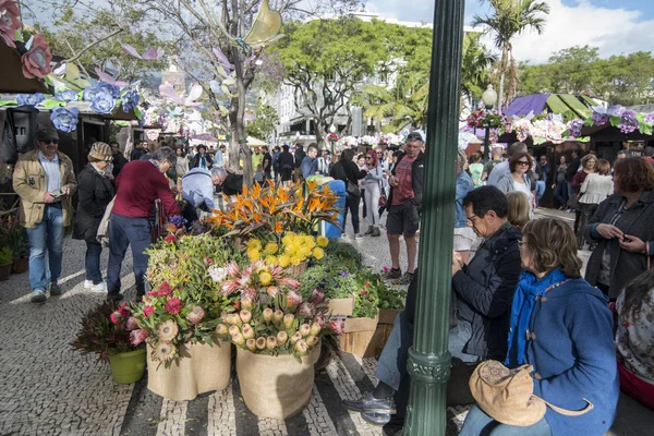 Mercado Flores Rua Comercial Avenida Arriaga Festa Flor Festival Flor — Fotografia de Stock