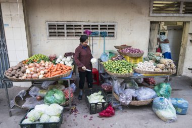 Kamboçya Siem Reap Market Phsar Ler