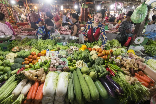 Cambodja Siem Reap oude markt — Stockfoto