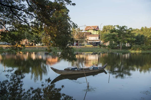 CAMBODIA SIEM REAP CITY RIVER — Stock Photo, Image