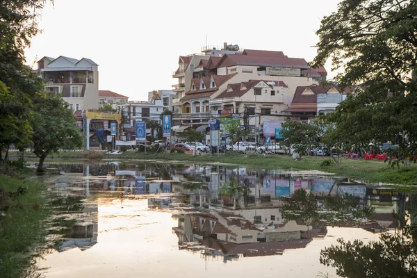 Kambodja Siem Reap City River — Stockfoto