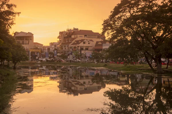 Kambodja Siem Reap City River — Stockfoto