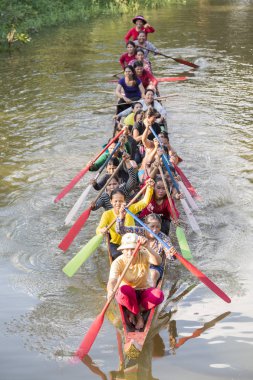 Kamboçya Siem Reap Şehir Nehri Longboat 