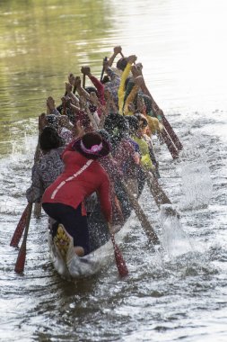 Kamboçya Siem Reap Şehir Nehri Longboat 
