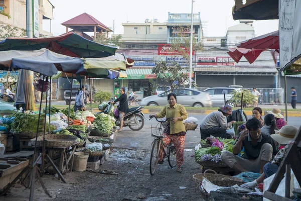 Kambodzsa Siem Reap piac Phsar ler — Stock Fotó