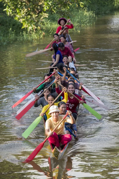 Camboja Siem Reap City River Longboat — Fotografia de Stock