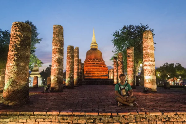Asia Thajsko Sukhothai Wat chaha Songkhram — Stock fotografie