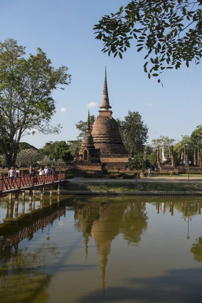 Azië Thailand Sukhothai Wat sa Si tempel — Stockfoto