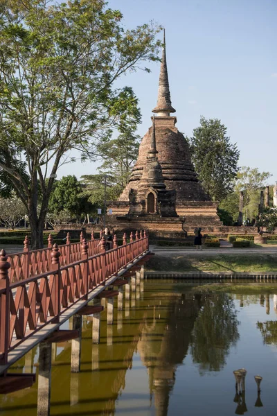 Azië Thailand Sukhothai Wat sa Si tempel — Stockfoto