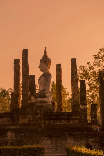 Азия Таиланд Сухотай Ват Са Си Храм — стоковое фото