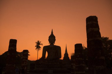 Asya Tayland Sukhothai Wat Mahathat Buddha