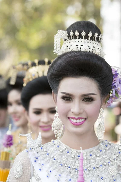 Azja Tajlandia Sukhothai Loy Krathong tradycja — Zdjęcie stockowe