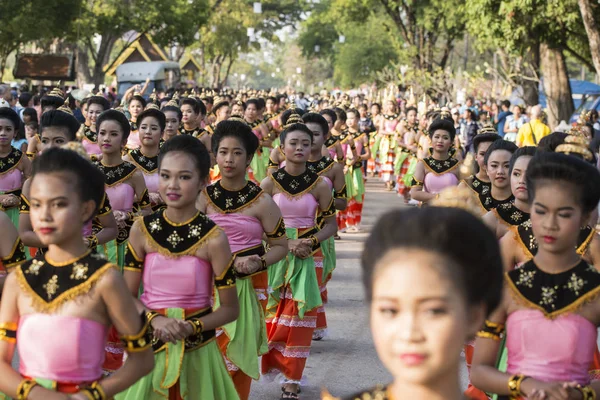Ázsia Thaiföld Sukhothai Loy Krathong hagyomány — Stock Fotó