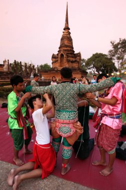 Asya Tayland Sukhothai Temple Wat sa si geleneği
