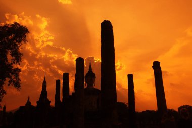 Asya Tayland Sukhothai Tapınağı Stupa