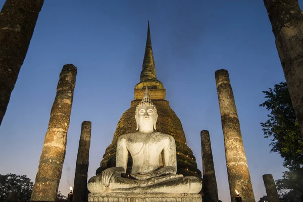 アジア タイ スコータイ ワット サ シ寺院 — ストック写真