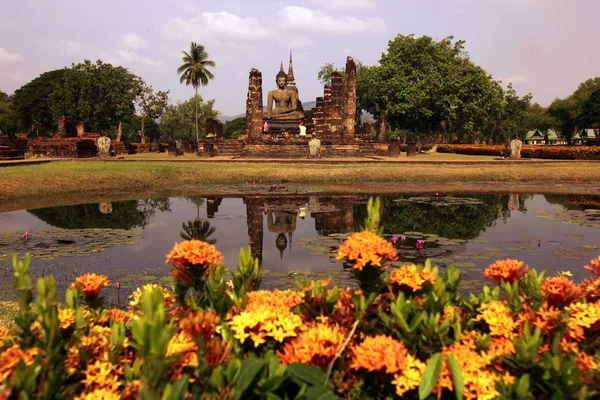 Azië Thailand Sukhothai tempel Stupa — Stockfoto