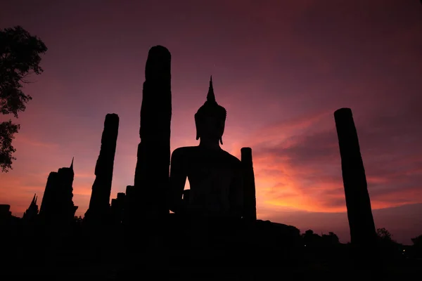 Asijský Thajsko Sukhothajský chrám Stupa — Stock fotografie