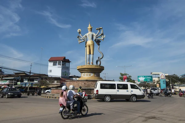 Kruhový objezd Kambodže Battambang Višnu — Stock fotografie