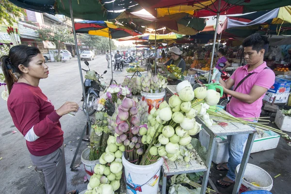 Камбоджа Баттамбанг Псар ринок — стокове фото