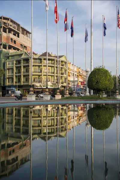 Kambodja Battambang koloniala byggnader — Stockfoto