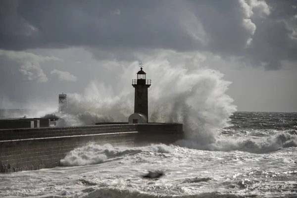 EUROPE PORTUGAL PORTO BEACHFRONT LIGHTTOWER Royalty Free Stock Images